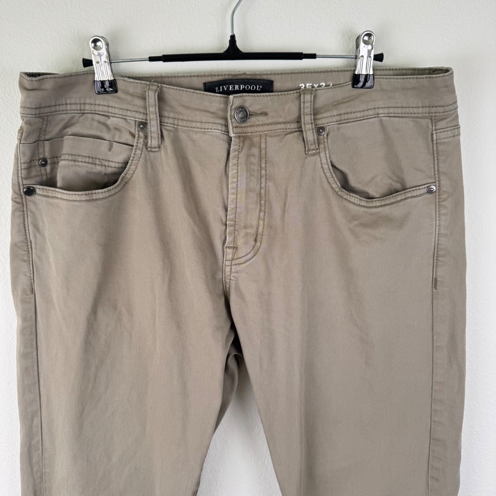 Liverpool Pants Mens 35x32 Tan Excellent Casual Business Casual Chino Trousers - Picture 2 of 7